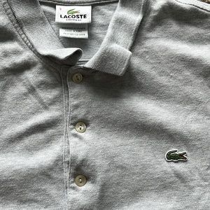 Lacoste men’s grey polo shirt - small